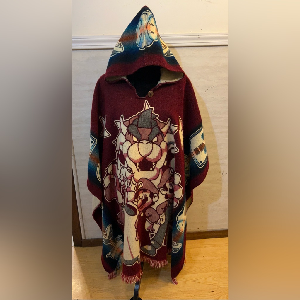 Mindalar Hooded Poncho Is A Handmade Alpaca Wool Super Mario Bros. Character